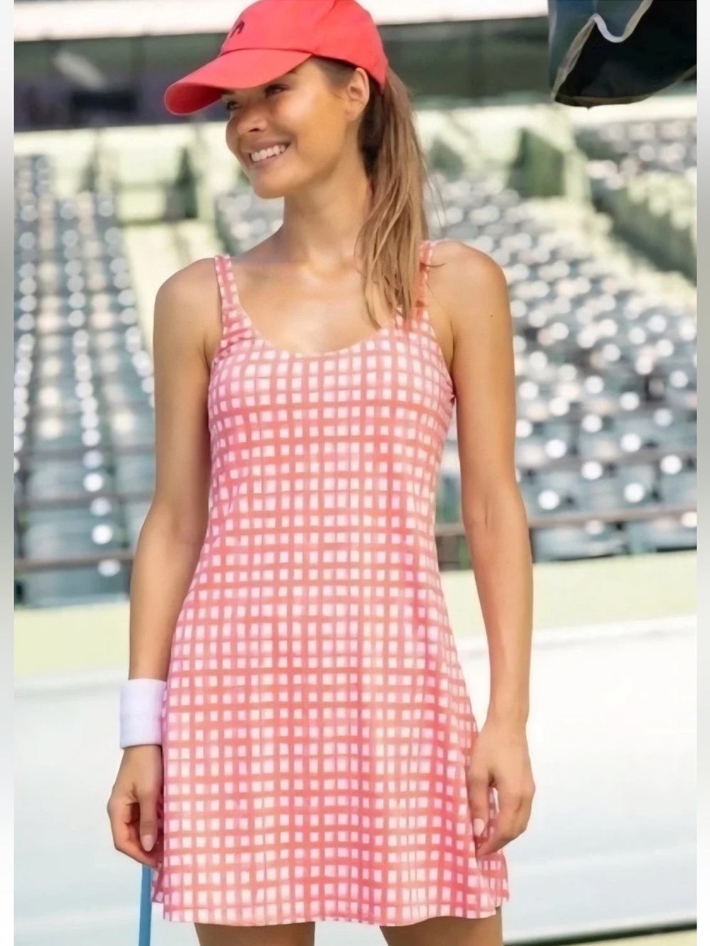 Cabana Life Nantucket Active Dress Coral White Gingham Size XS UPF 50+